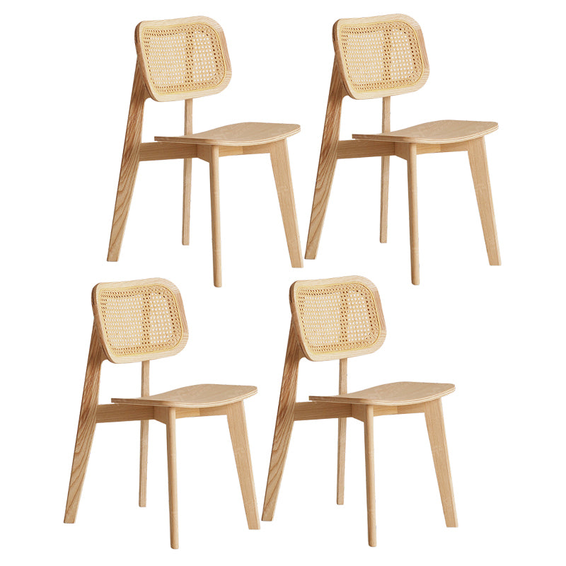 Contemporary Open Back Chair Solid Wood Dining Side Chair for Indoor