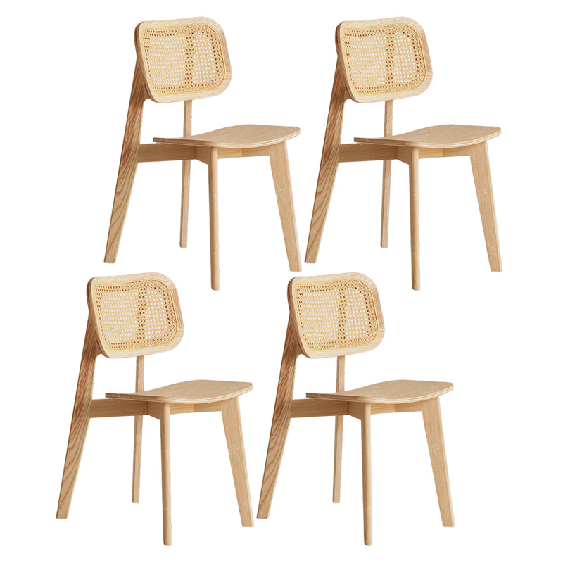 Contemporary Open Back Chair Solid Wood Dining Side Chair for Indoor