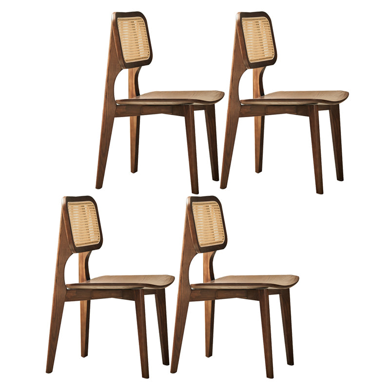 Contemporary Open Back Chair Solid Wood Dining Side Chair for Indoor