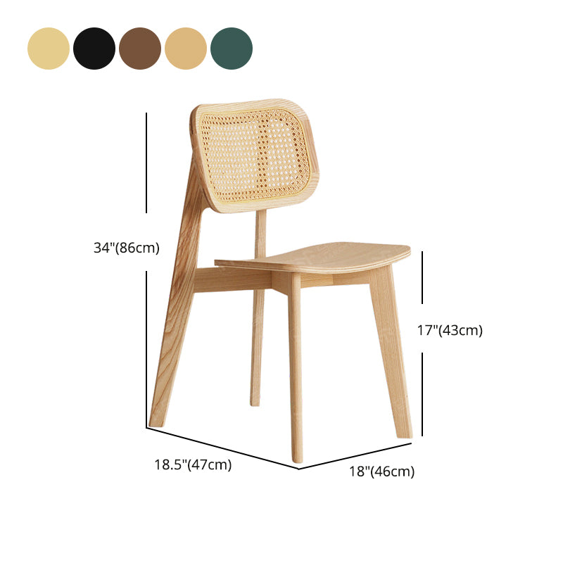 Contemporary Open Back Chair Solid Wood Dining Side Chair for Indoor