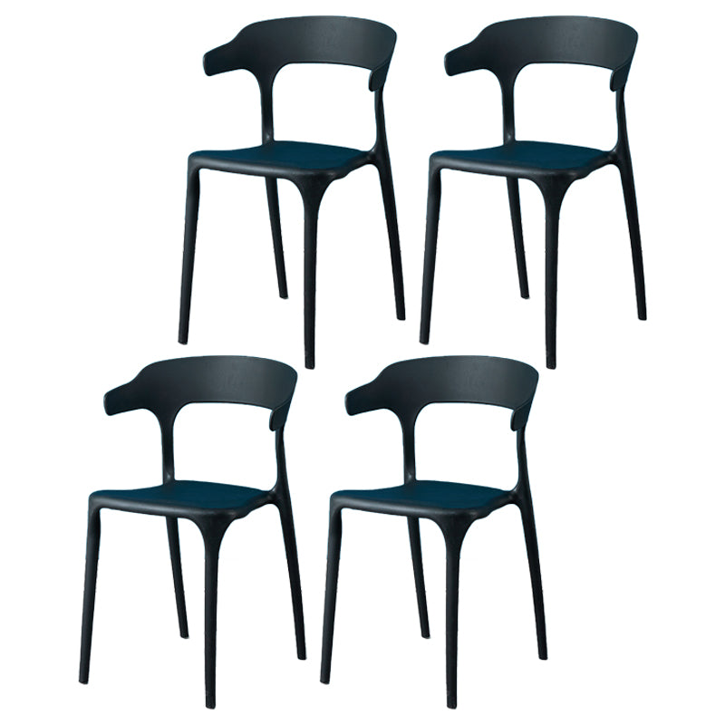 Plastic Scandinavian Arm Chair Kitchen Dining Room Open Back Chair