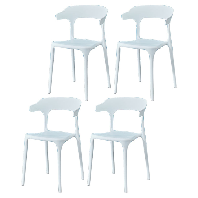 Plastic Scandinavian Arm Chair Kitchen Dining Room Open Back Chair