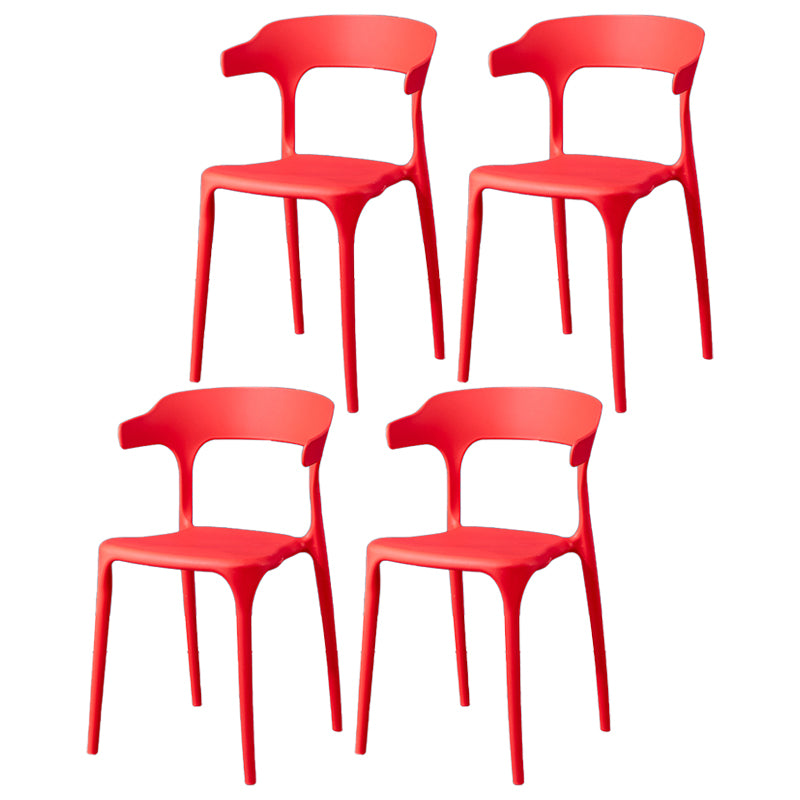 Plastic Scandinavian Arm Chair Kitchen Dining Room Open Back Chair