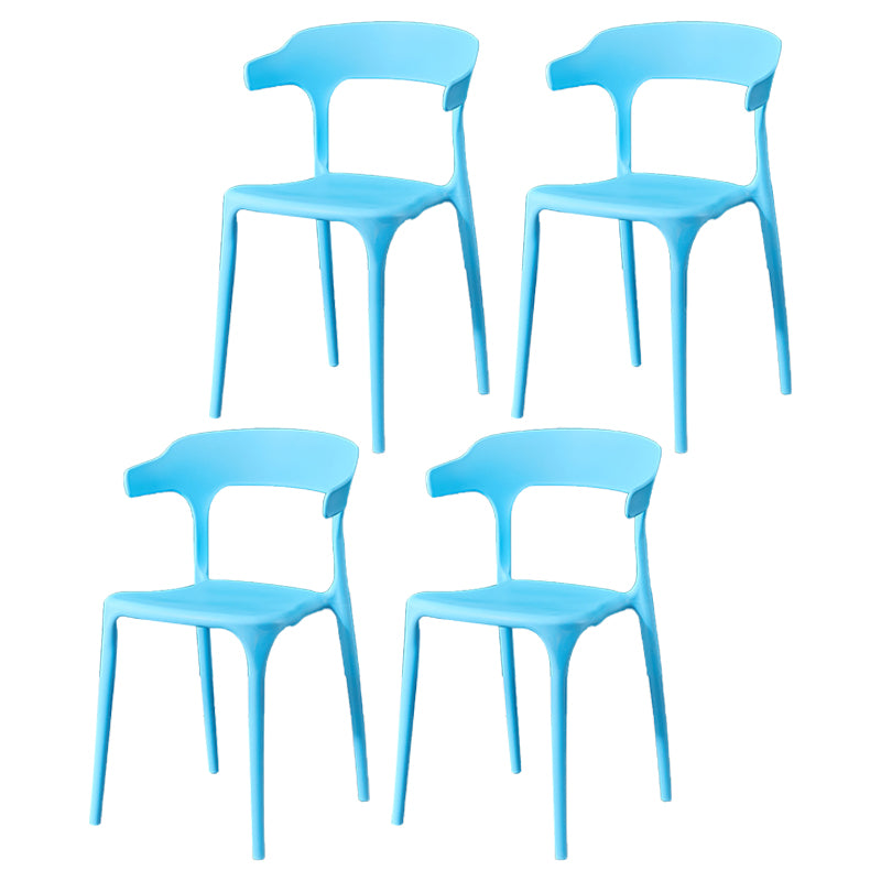 Plastic Scandinavian Arm Chair Kitchen Dining Room Open Back Chair