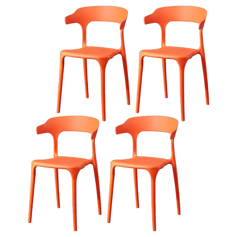 Plastic Scandinavian Arm Chair Kitchen Dining Room Open Back Chair