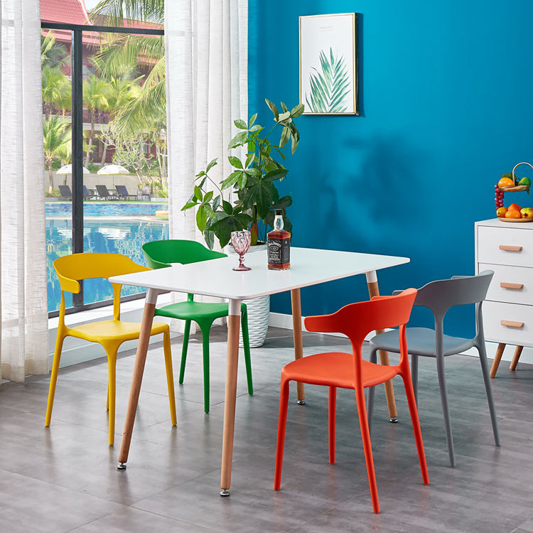 Plastic Scandinavian Arm Chair Kitchen Dining Room Open Back Chair