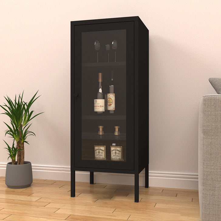 Door Steel Sideboard Modern Server Cabinet with Storage for Dining Room