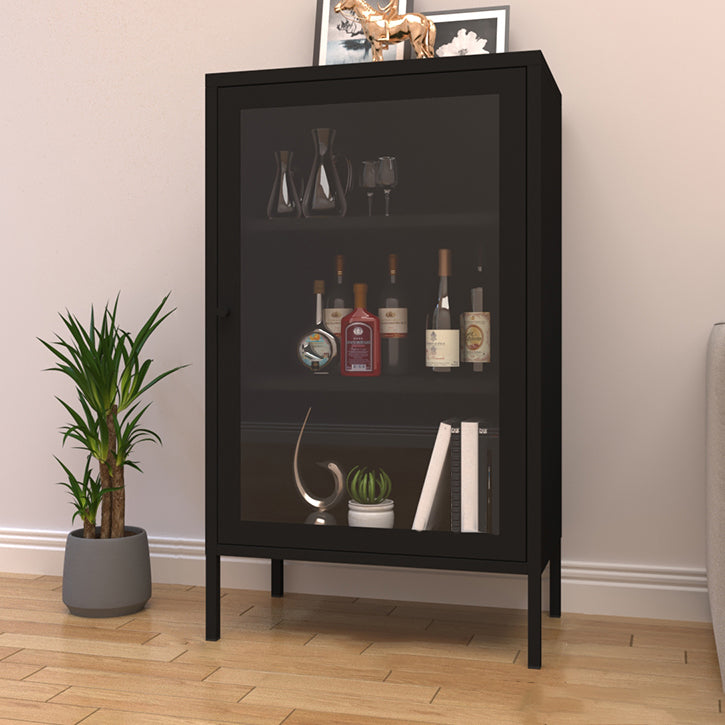 Door Steel Sideboard Modern Server Cabinet with Storage for Dining Room