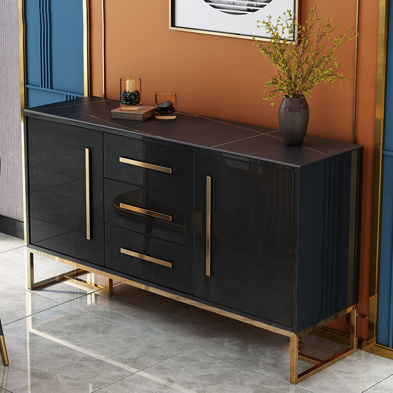 Artificial Wood Dining Room Sideboard Cabinet Glam Credenza with Drawer and Storage