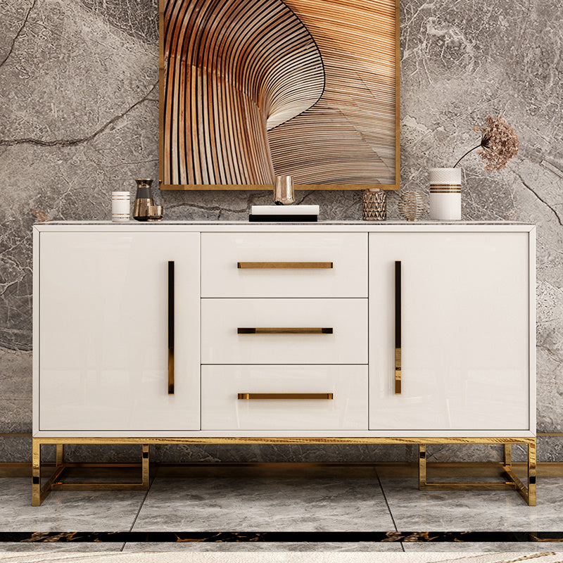 Artificial Wood Dining Room Sideboard Cabinet Glam Credenza with Drawer and Storage