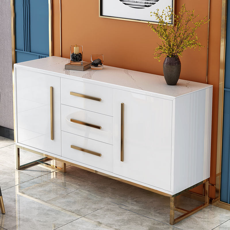 Artificial Wood Dining Room Sideboard Cabinet Glam Credenza with Drawer and Storage