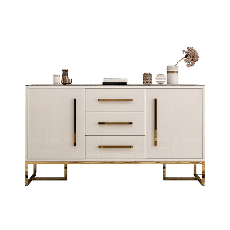 Artificial Wood Dining Room Sideboard Cabinet Glam Credenza with Drawer and Storage