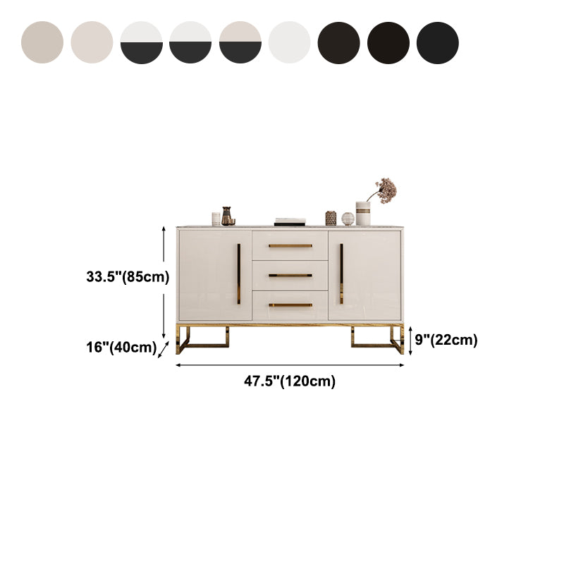 Artificial Wood Dining Room Sideboard Cabinet Glam Credenza with Drawer and Storage