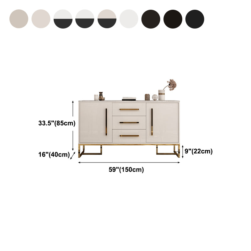 Artificial Wood Dining Room Sideboard Cabinet Glam Credenza with Drawer and Storage