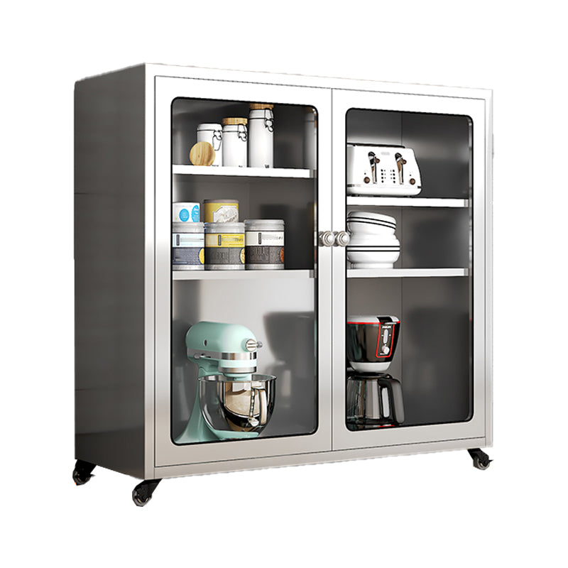 Steel Kitchen Sideboard Cabinet Modern Server Cabinet with Storage for Home