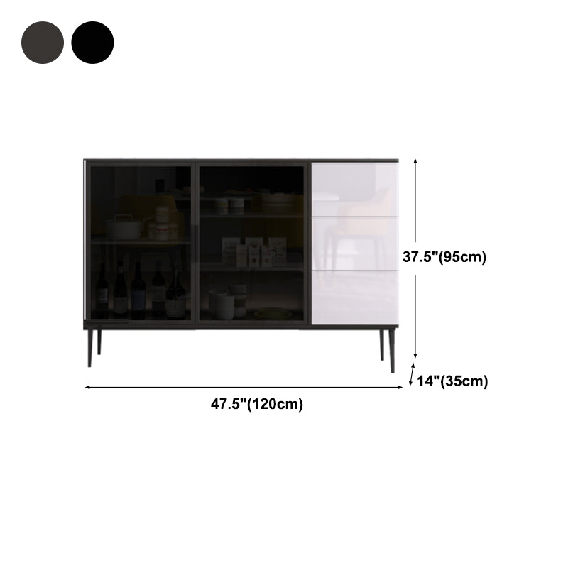 3-Drawer Engineered Wood Sideboard Modern Adjustable Shelving Credenza