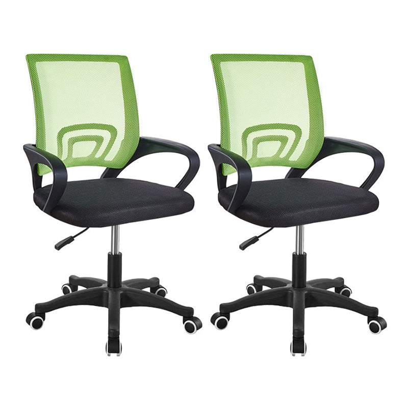 Middle Back Office Chair Fixed Arm Office Chair with Gauze Sponge Cushion