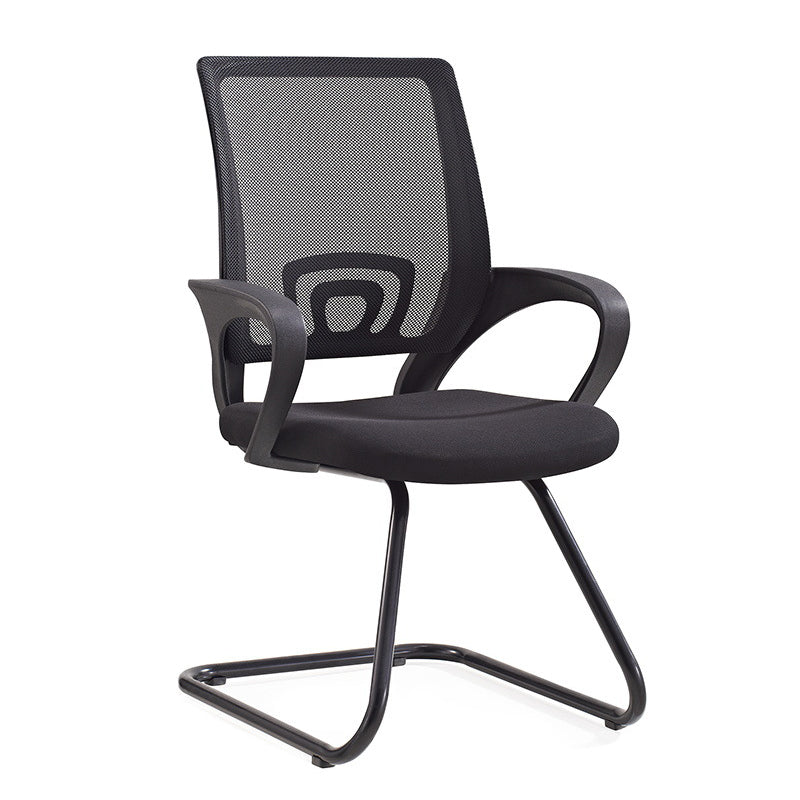 Middle Back Office Chair Fixed Arm Office Chair with Gauze Sponge Cushion