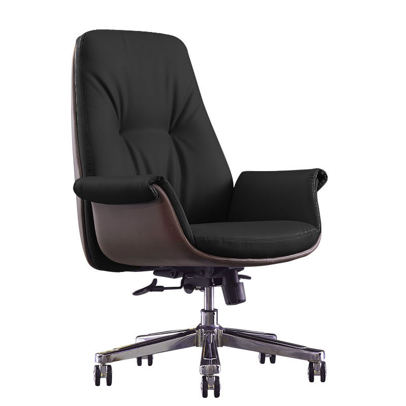 Contemporary Managers Chair Wheels Fixed Arms Tilt Mechanism Executive Chair