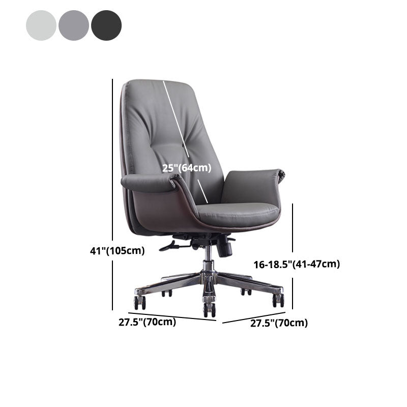 Contemporary Managers Chair Wheels Fixed Arms Tilt Mechanism Executive Chair