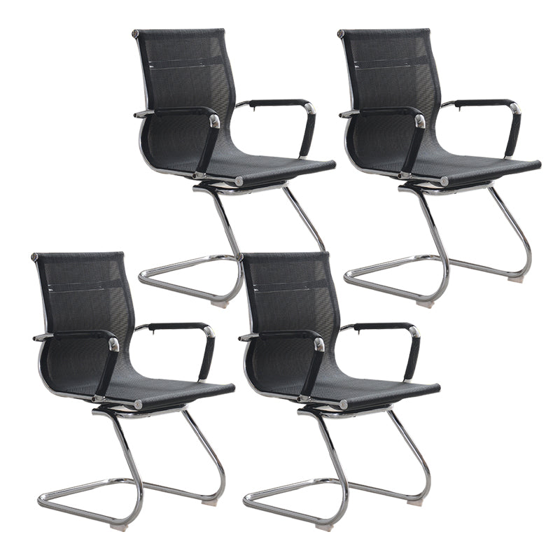 Modern & Contemporary Black Office Chair Fixed Arms Mesh Office Chair