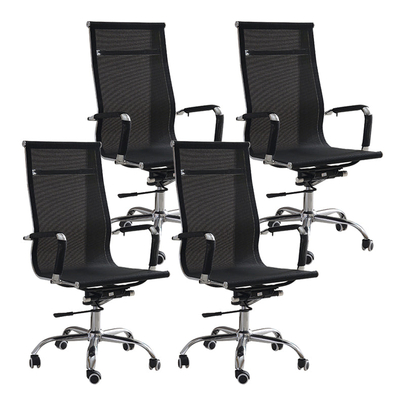 Modern & Contemporary Black Office Chair Fixed Arms Mesh Office Chair