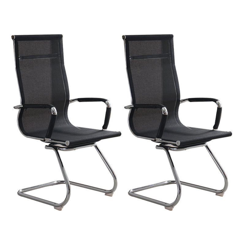 Modern & Contemporary Black Office Chair Fixed Arms Mesh Office Chair