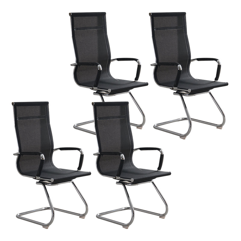 Modern & Contemporary Black Office Chair Fixed Arms Mesh Office Chair