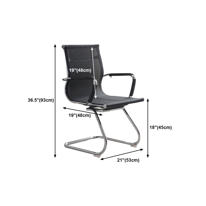 Modern & Contemporary Black Office Chair Fixed Arms Mesh Office Chair