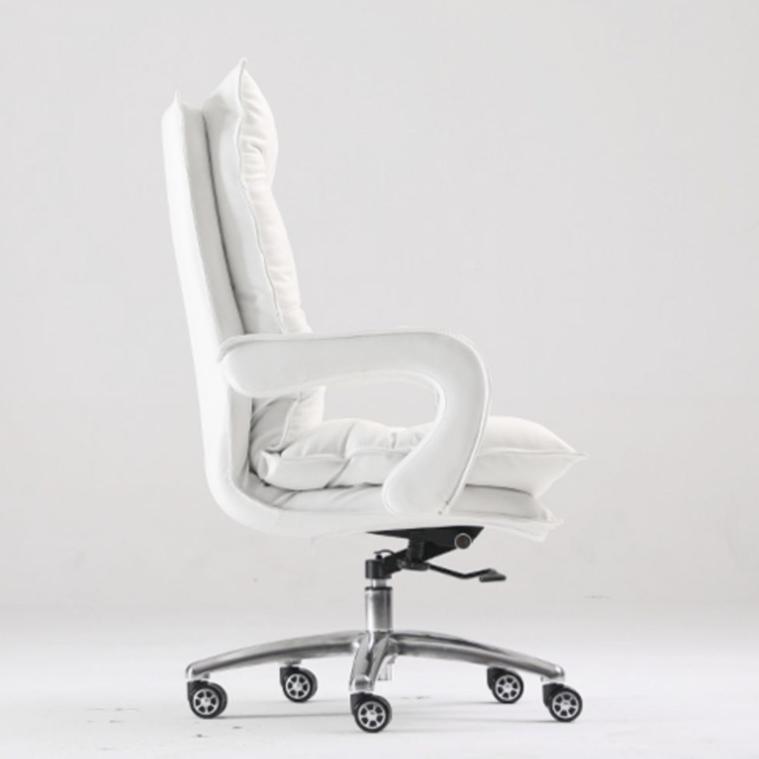Silver Aluminium Modern Desk Chair with High Back Conference Chair