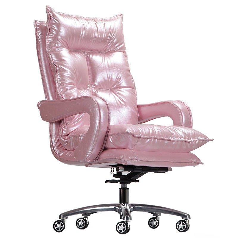 Silver Aluminium Modern Desk Chair with High Back Conference Chair