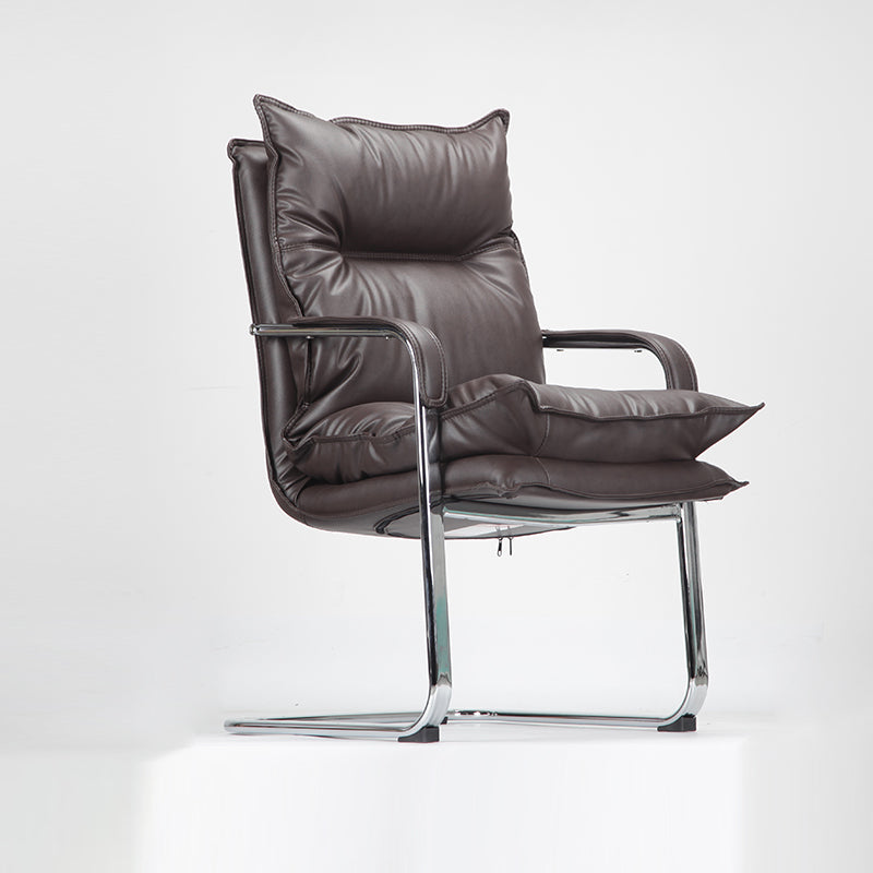 Silver Aluminium Modern Desk Chair with High Back Conference Chair