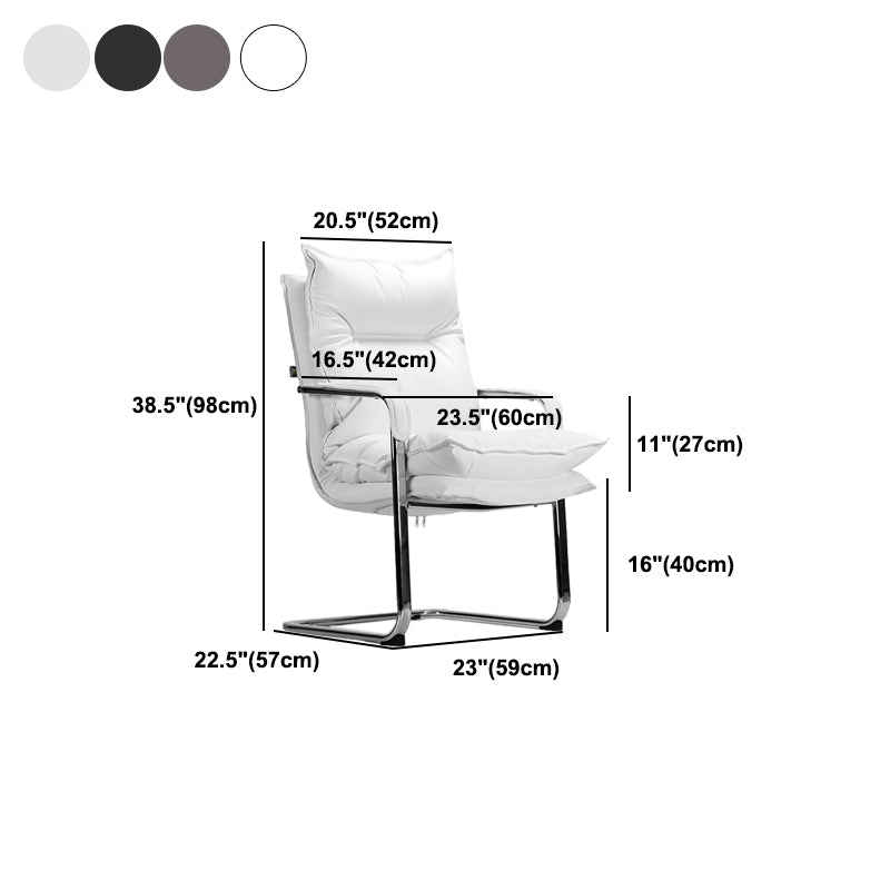 Silver Aluminium Modern Desk Chair with High Back Conference Chair