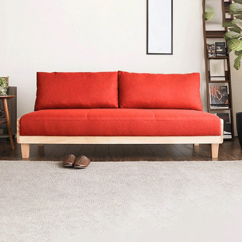 Linen Modern Armless Sofa Wooden Sleeper Sofa for Living Room, Apartment