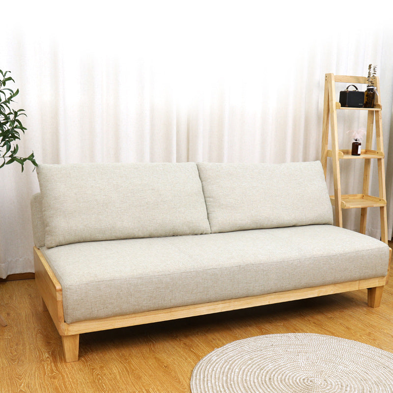 Linen Modern Armless Sofa Wooden Sleeper Sofa for Living Room, Apartment