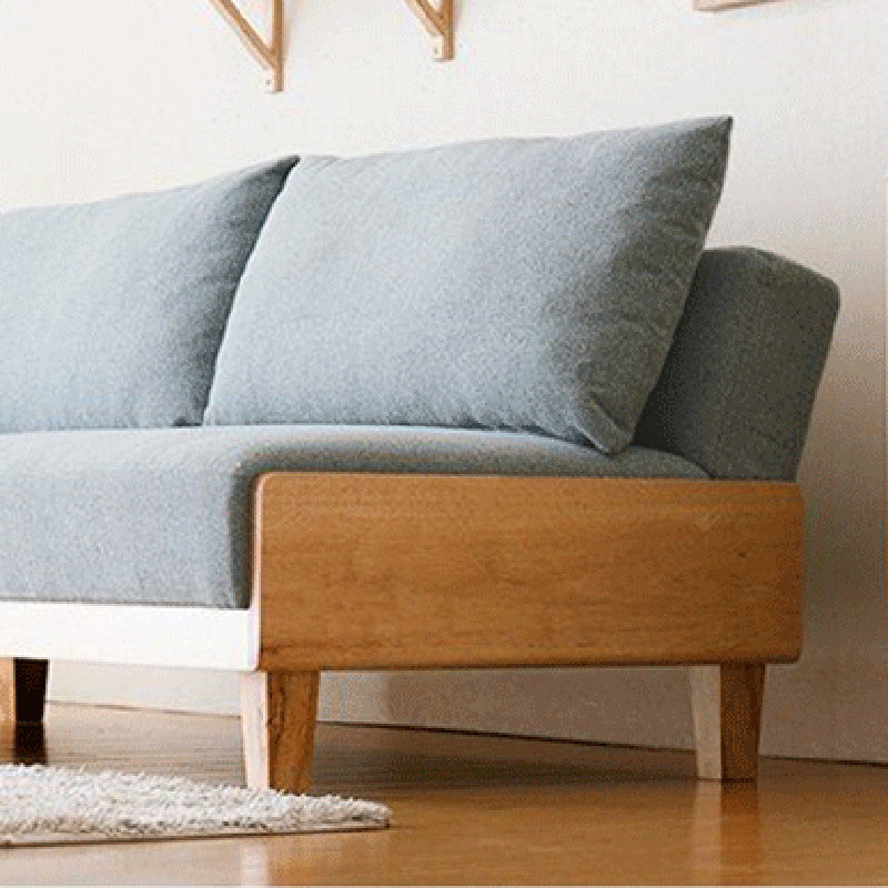 Linen Modern Armless Sofa Wooden Sleeper Sofa for Living Room, Apartment