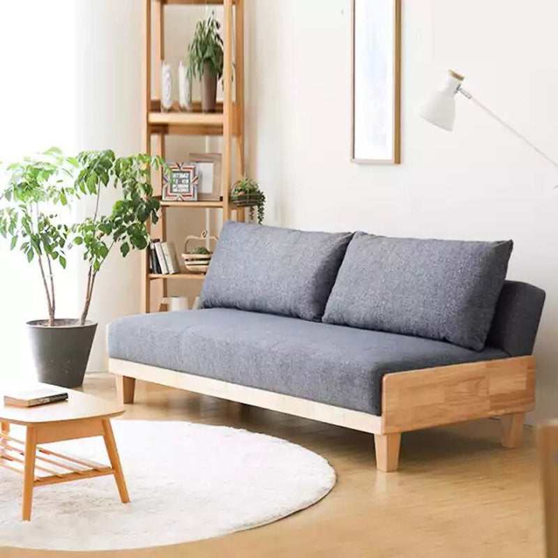 Linen Modern Armless Sofa Wooden Sleeper Sofa for Living Room, Apartment