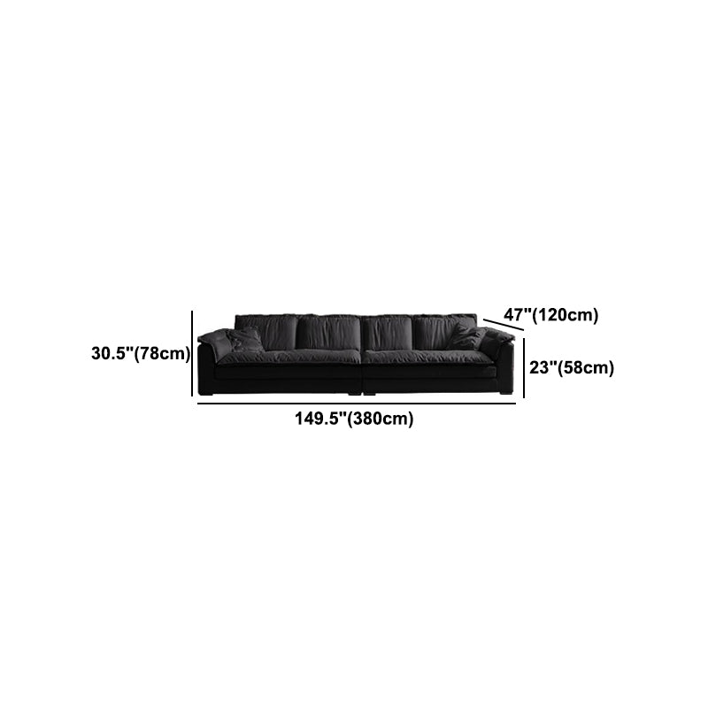 Contemporary Pillow Top Arm Sofa 30.7" H Faux Leather Sofa & Chaise