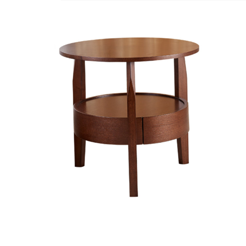 French Country Style Cocktail Table Wood/dark Coffee/walnut Solid Wood Round Coffee Table