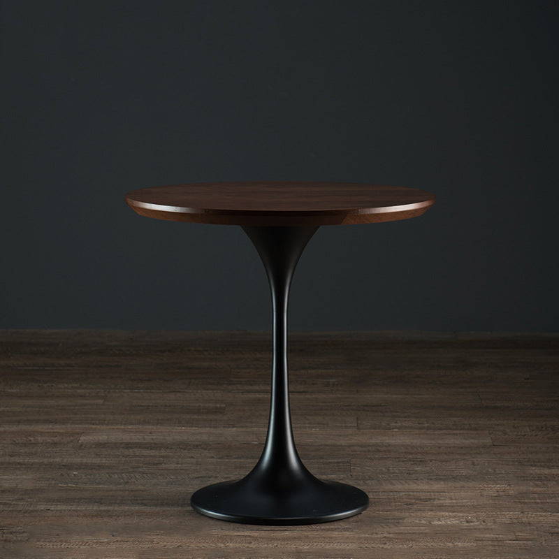 Pedestal Base Design Cocktail Table Round Coffee Table Made of Solid Wood