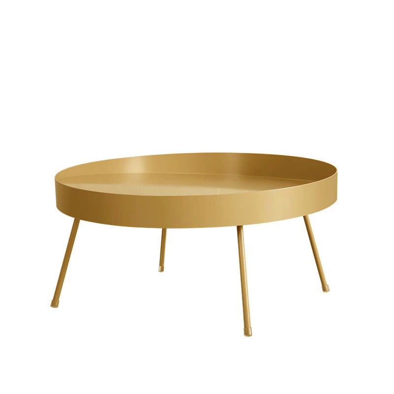 Mid-century Modern 4 Legs Cocktail Table Metal Round Coffee Table