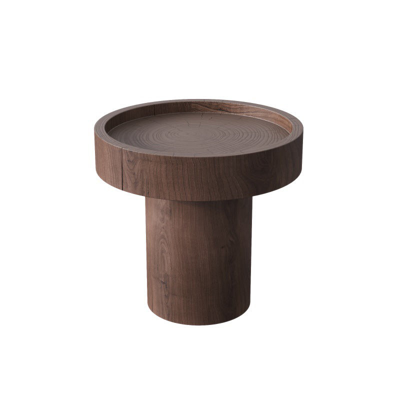 Pedestal End Table Natural/brown Round Wood Side End Table for Living Room