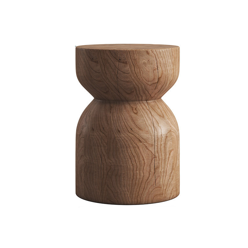 Pedestal End Table Natural/brown Round Wood Side End Table for Living Room