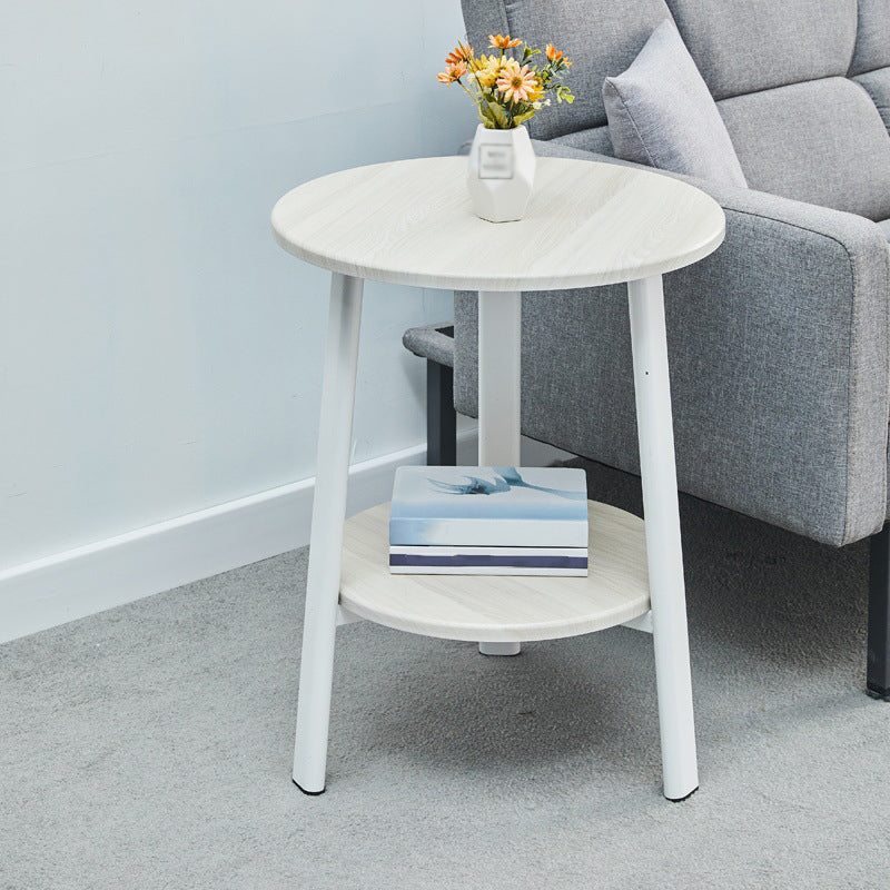 3 Legs Base Design Cocktail Table Brown/white/black Wood-paneled Round Coffee Table