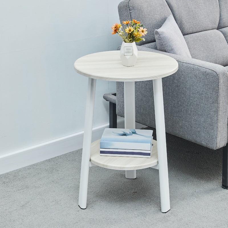 3 Legs Base Design Cocktail Table Brown/white/black Wood-paneled Round Coffee Table