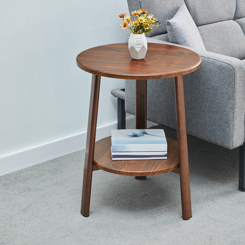 3 Legs Base Design Cocktail Table Brown/white/black Wood-paneled Round Coffee Table