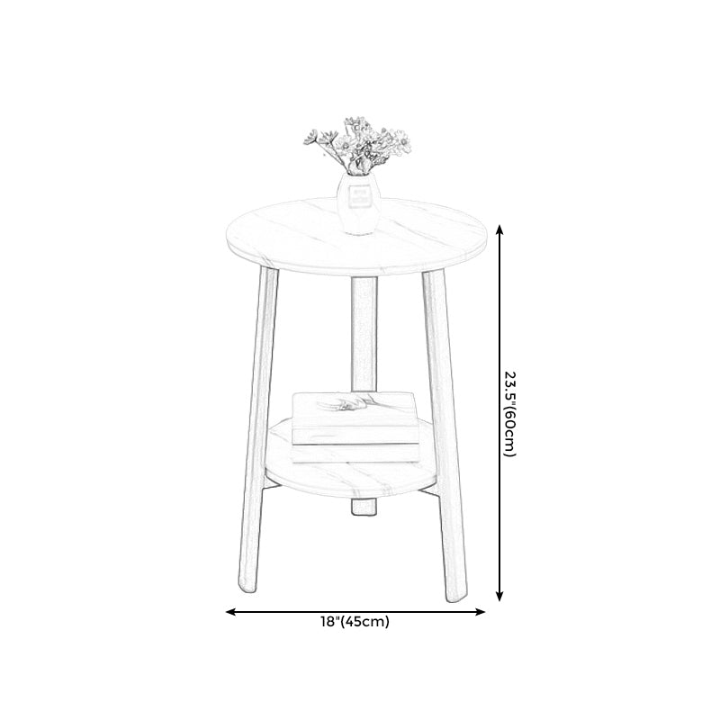 3 Legs Base Design Cocktail Table Brown/white/black Wood-paneled Round Coffee Table