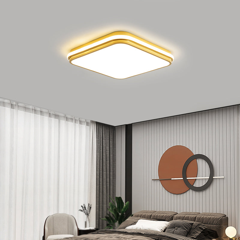 Modern Style Square Shape Ceiling Fixtures Metal 2 Light Ceiling Mounted Lights