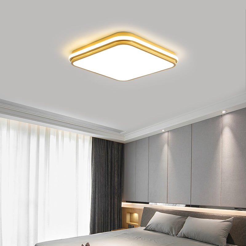 Modern Style Square Shape Ceiling Fixtures Metal 2 Light Ceiling Mounted Lights