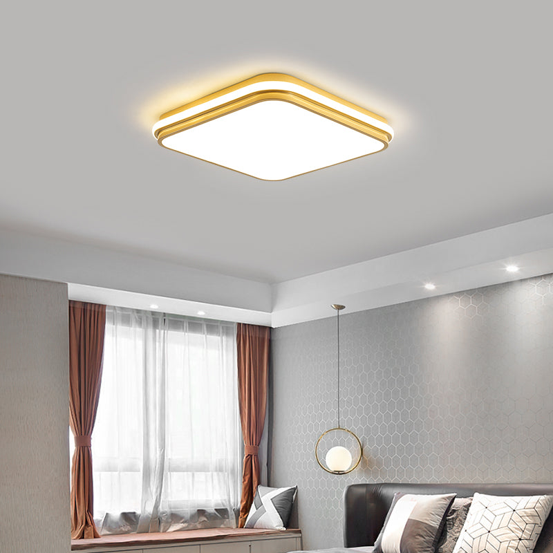 Modern Style Square Shape Ceiling Fixtures Metal 2 Light Ceiling Mounted Lights